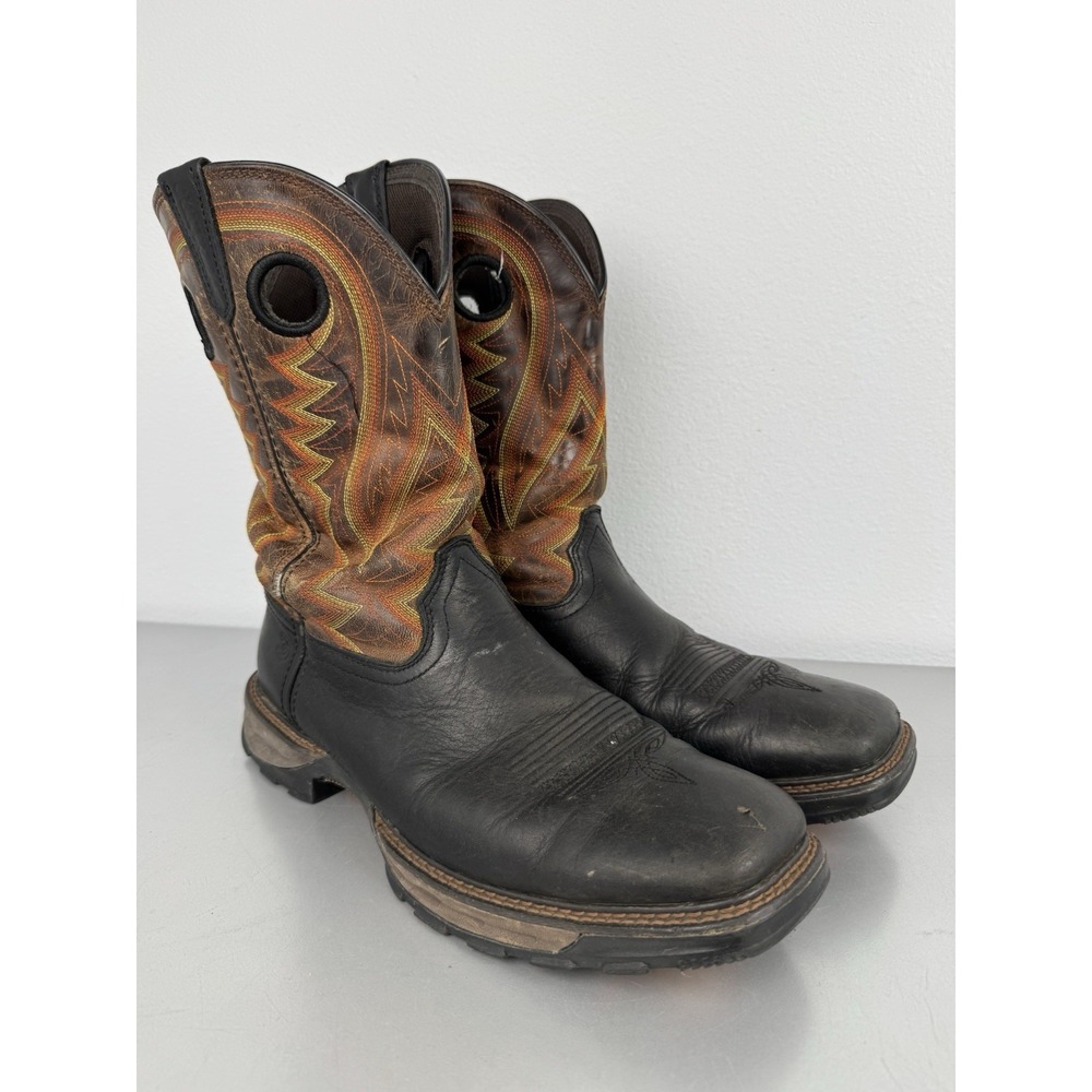 Durango Maverick XP Work Boots Mens 11.5 M Square Toe Black Brown Western Rodeo